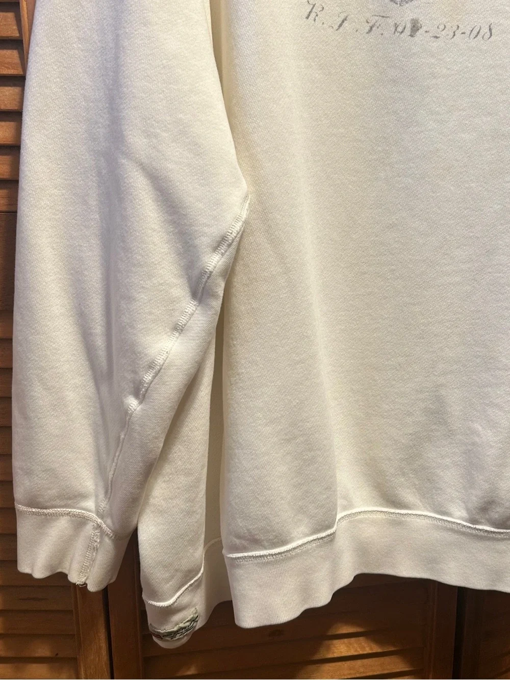 Polo Ralph Lauren Cream Crewneck Sweatshirt with Faded Anchor Graphic